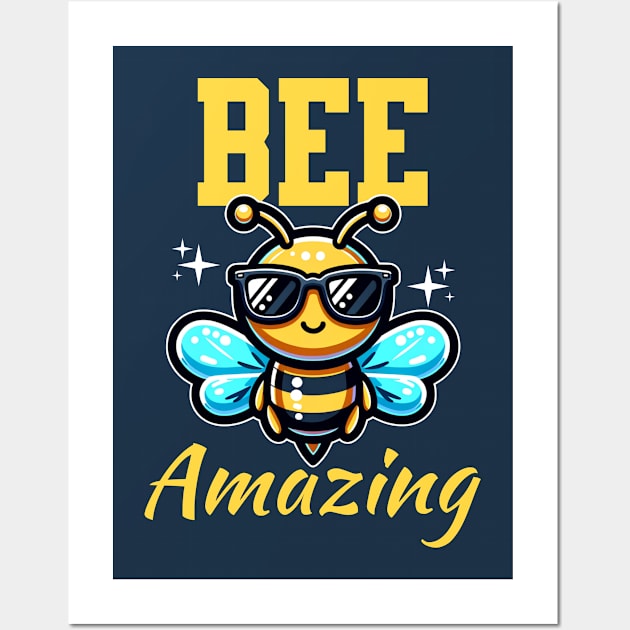 Bee Amazing Funny Honey Bee Wall Art by Odetee